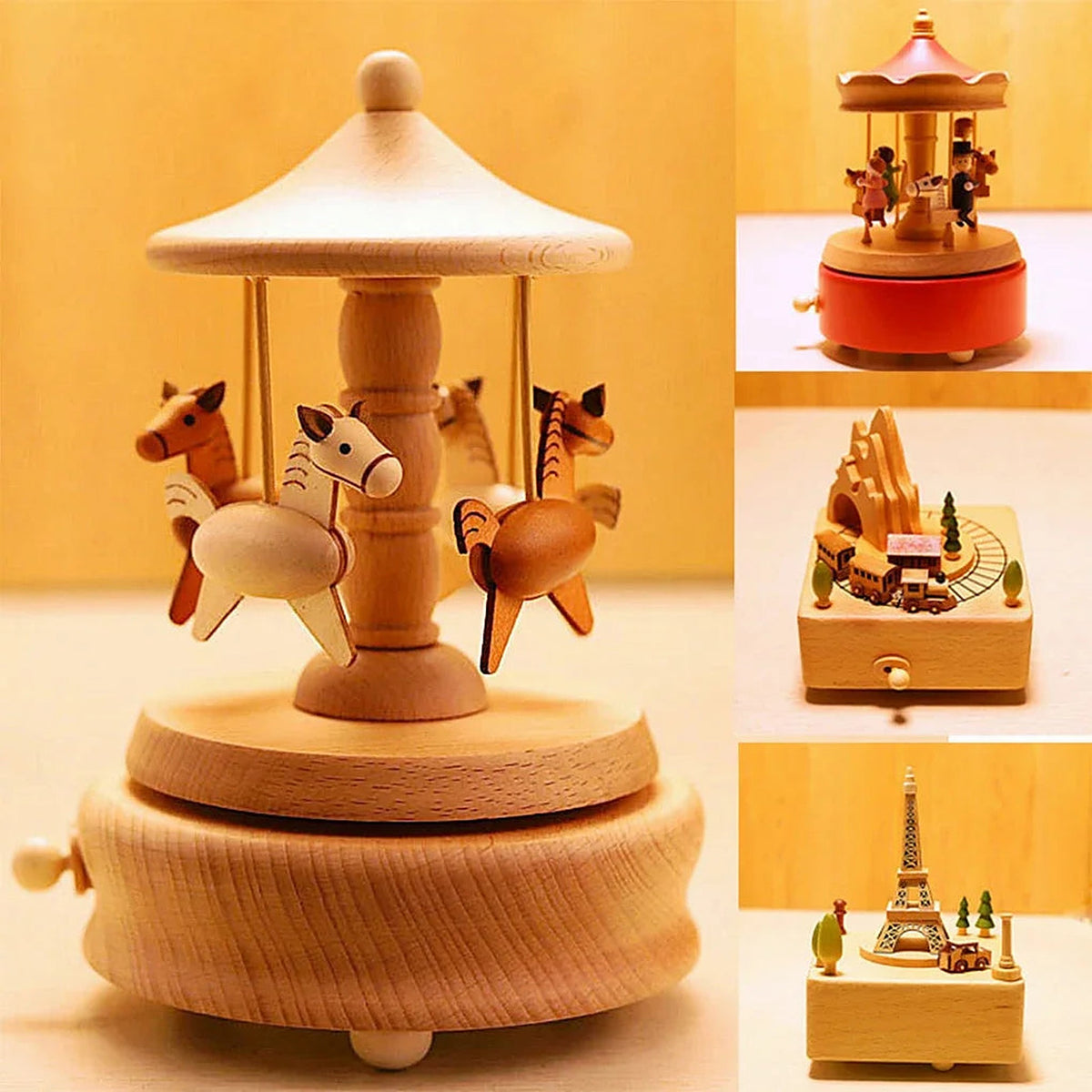 Wooden Wind-Up Music Box