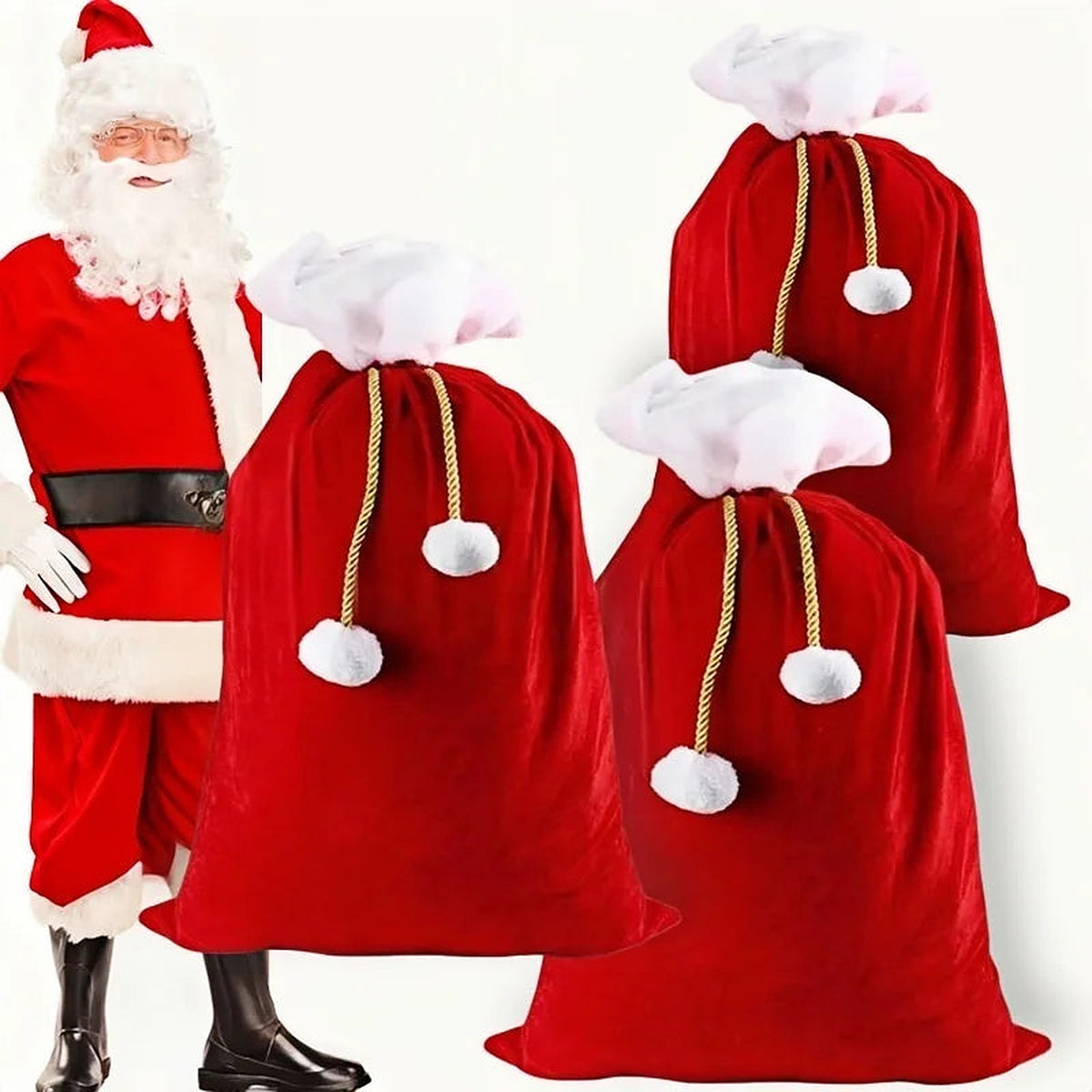 Large Red Santa Sack with Drawstring