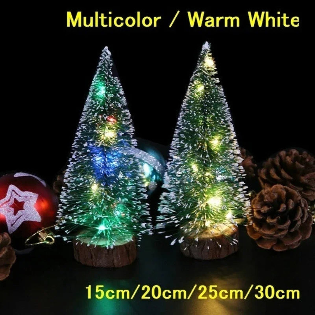 Mini Frosted Christmas Tree with LED Lights