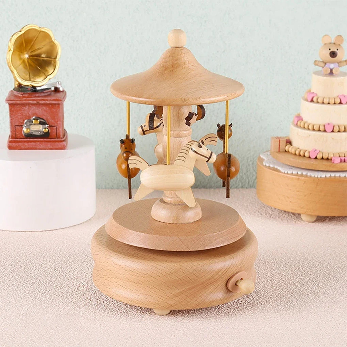 Wooden Wind-Up Music Box