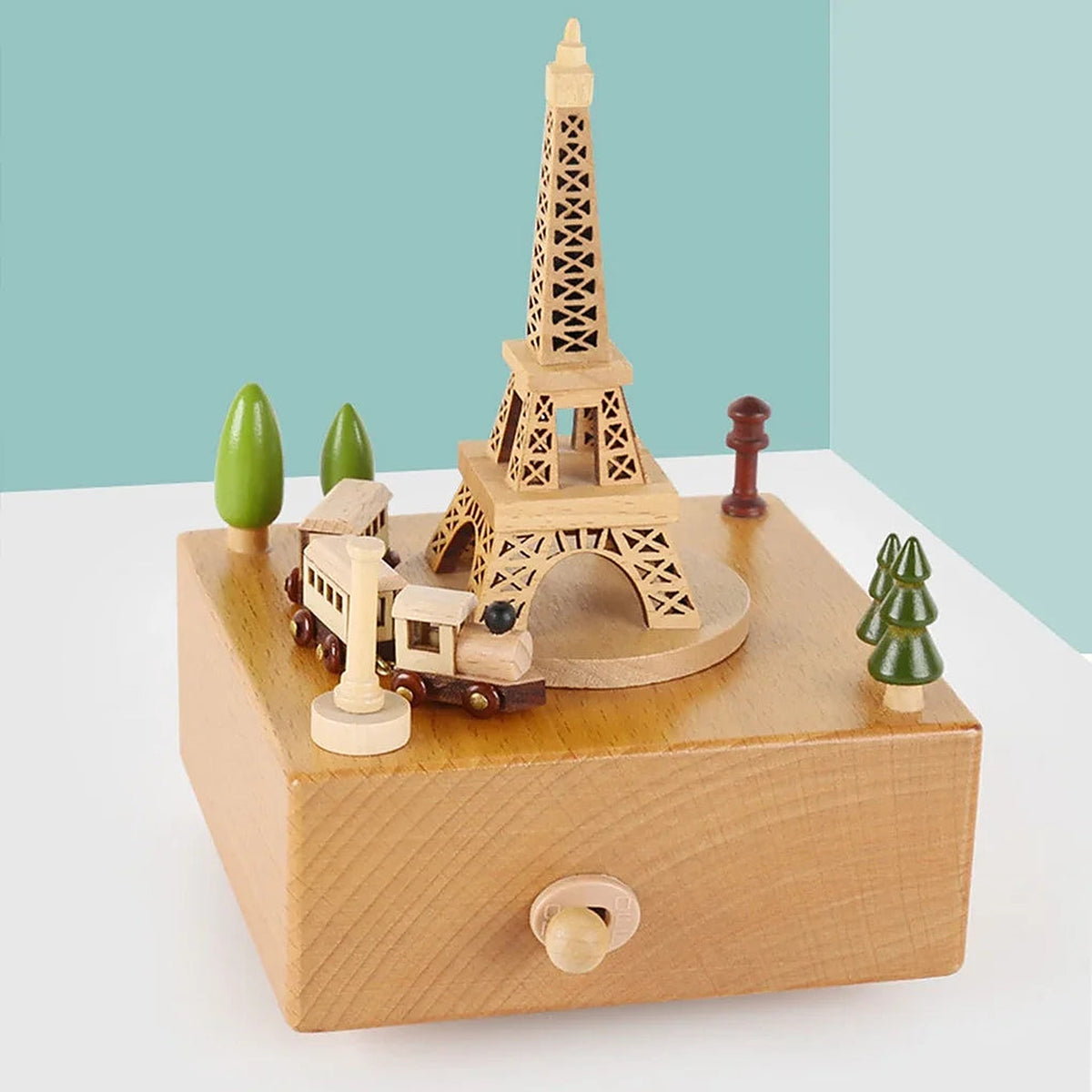 Wooden Wind-Up Music Box