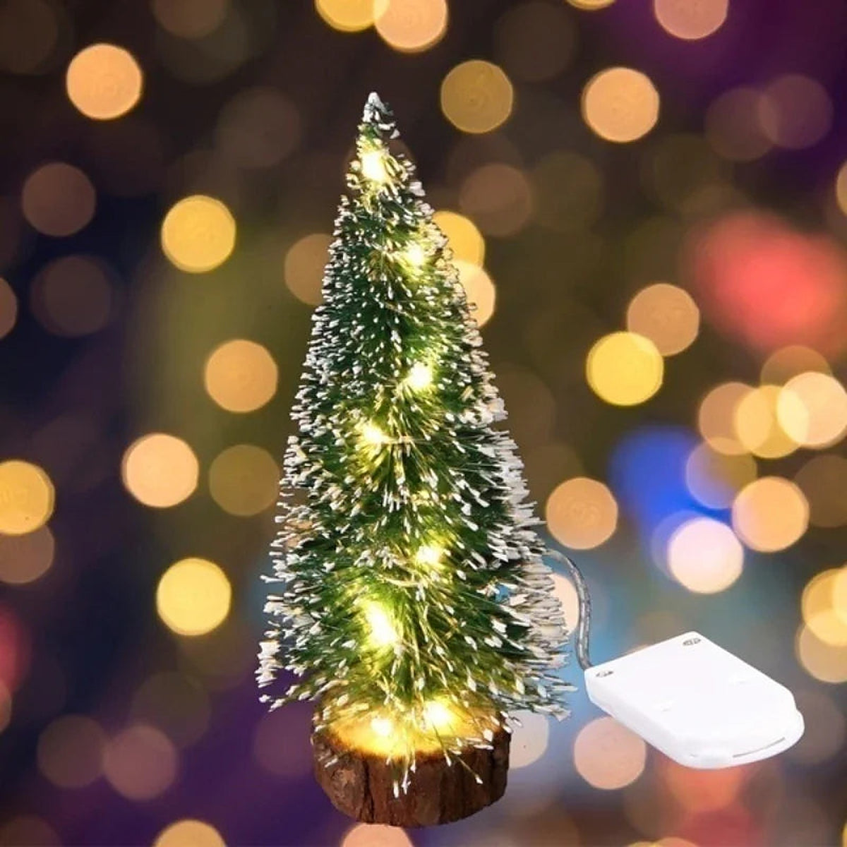 Mini Frosted Christmas Tree with LED Lights
