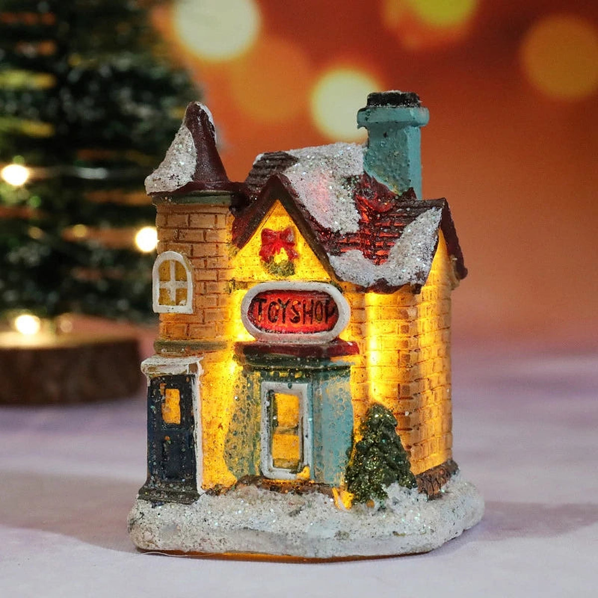 Light-up toy shop village house