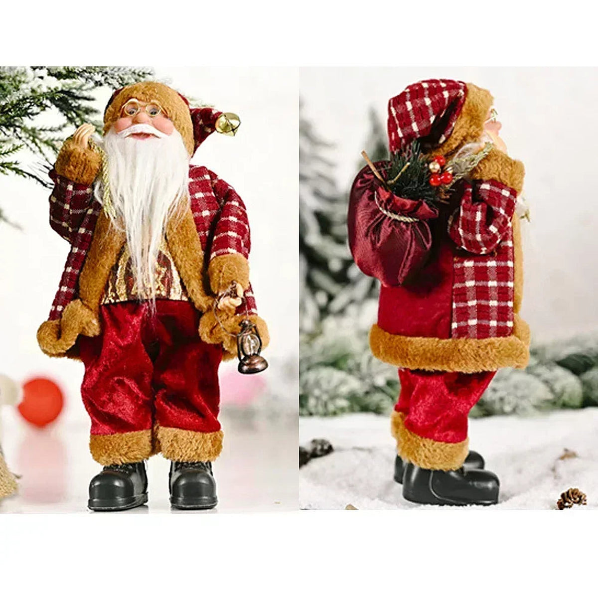 Lantern Santa figure, front and back