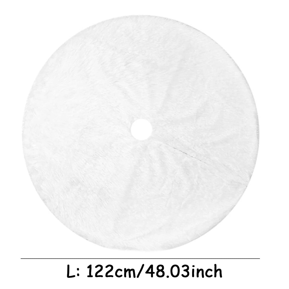 White plush tree skirt, 122 cm (48 in)