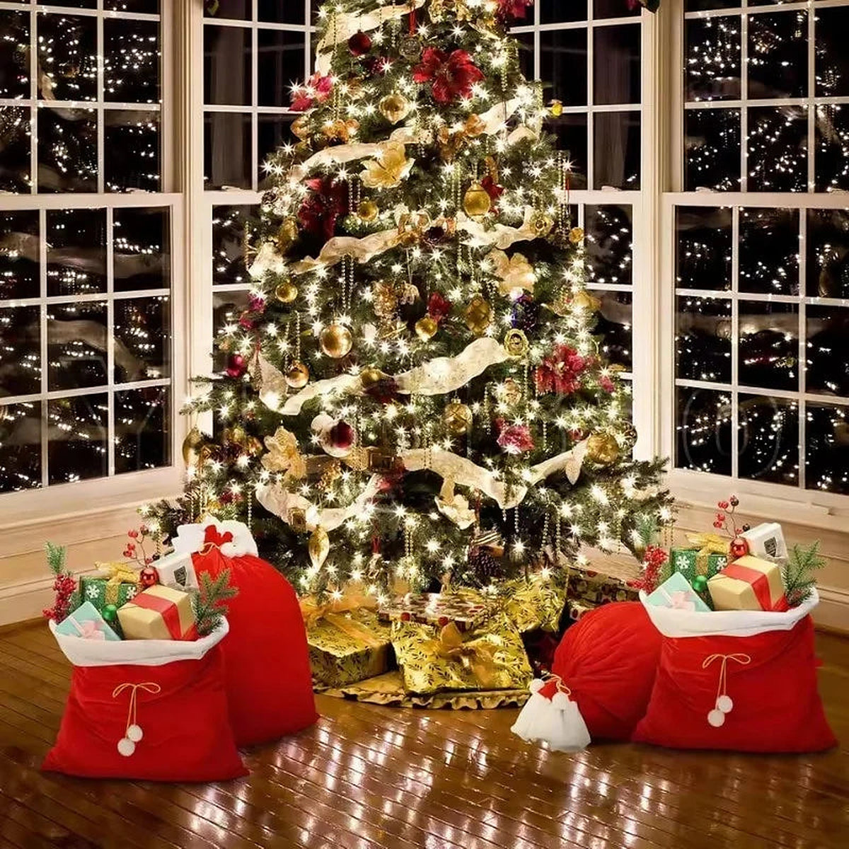 Large Red Santa Sack with Drawstring