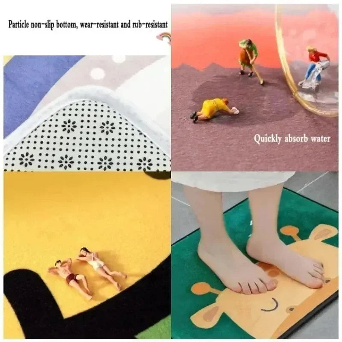 Door mat absorbency and non-slip features