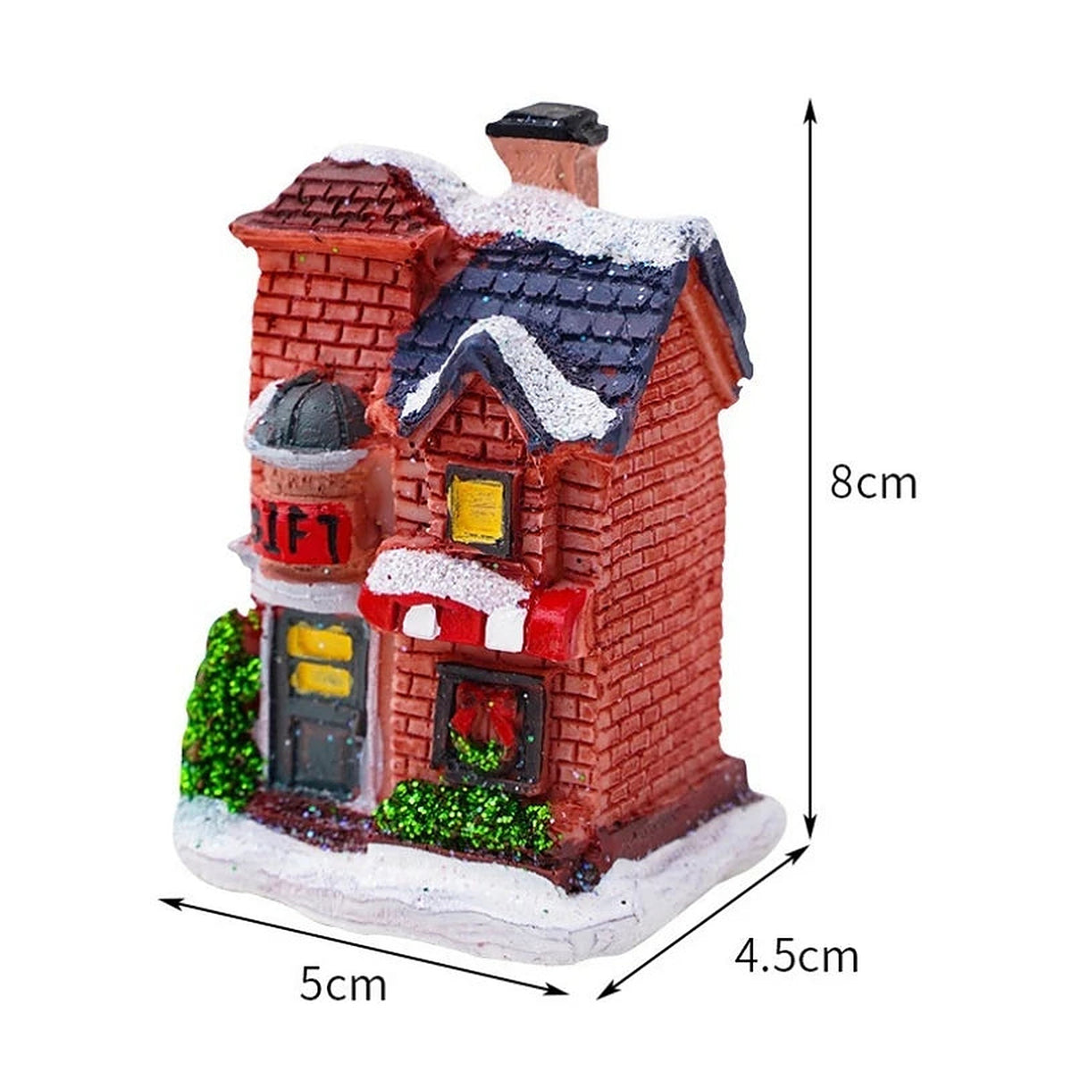 Red brick village house size: about 8 × 5 × 4.5 cm