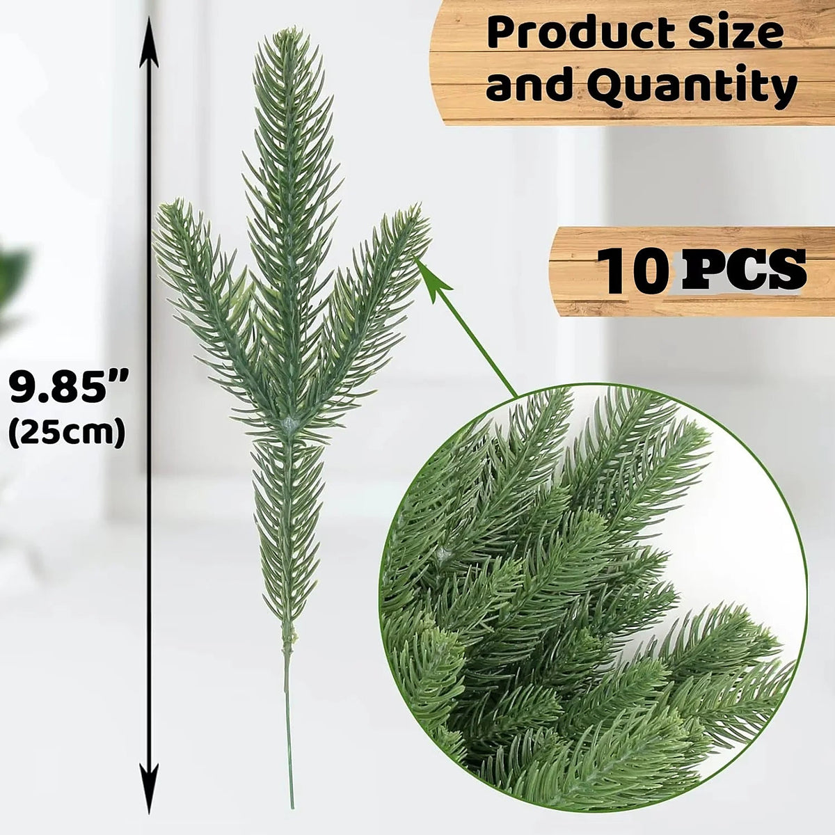 Single Norfolk pine pick, 25 cm (9.85 in), pack of 10