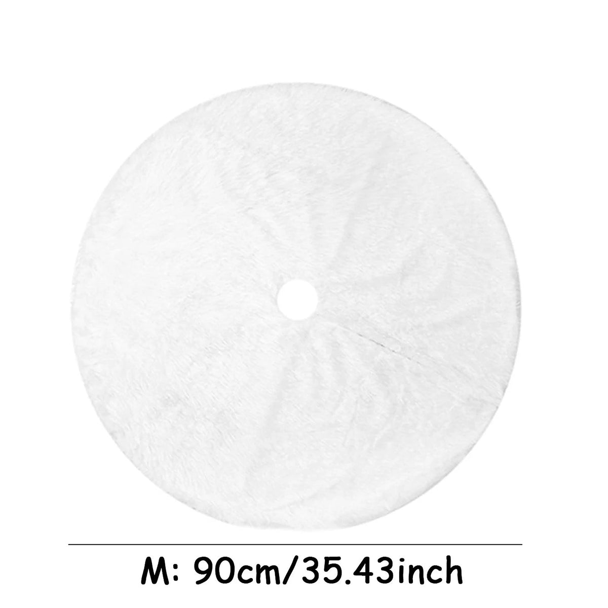 White plush tree skirt, 90 cm (35.4 in)