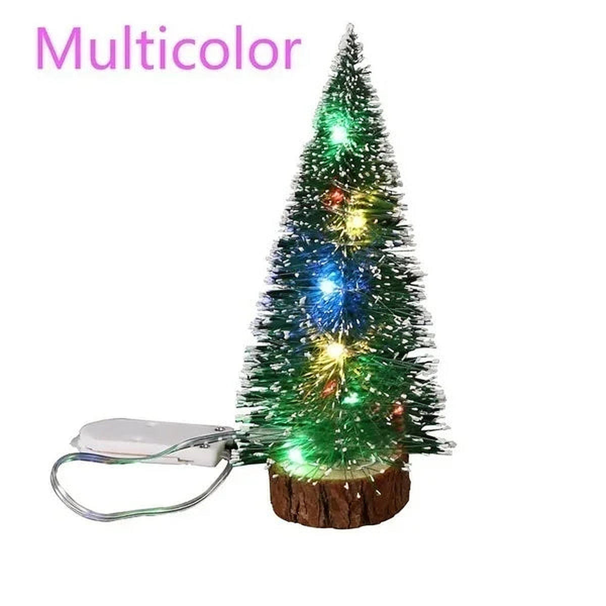 Mini Frosted Christmas Tree with LED Lights