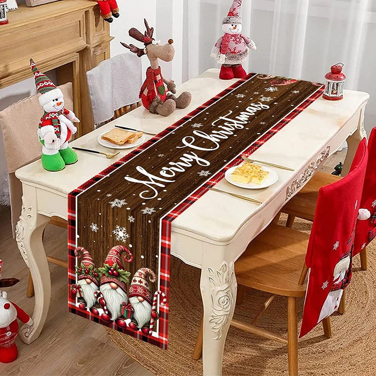 Brown gnome table runner