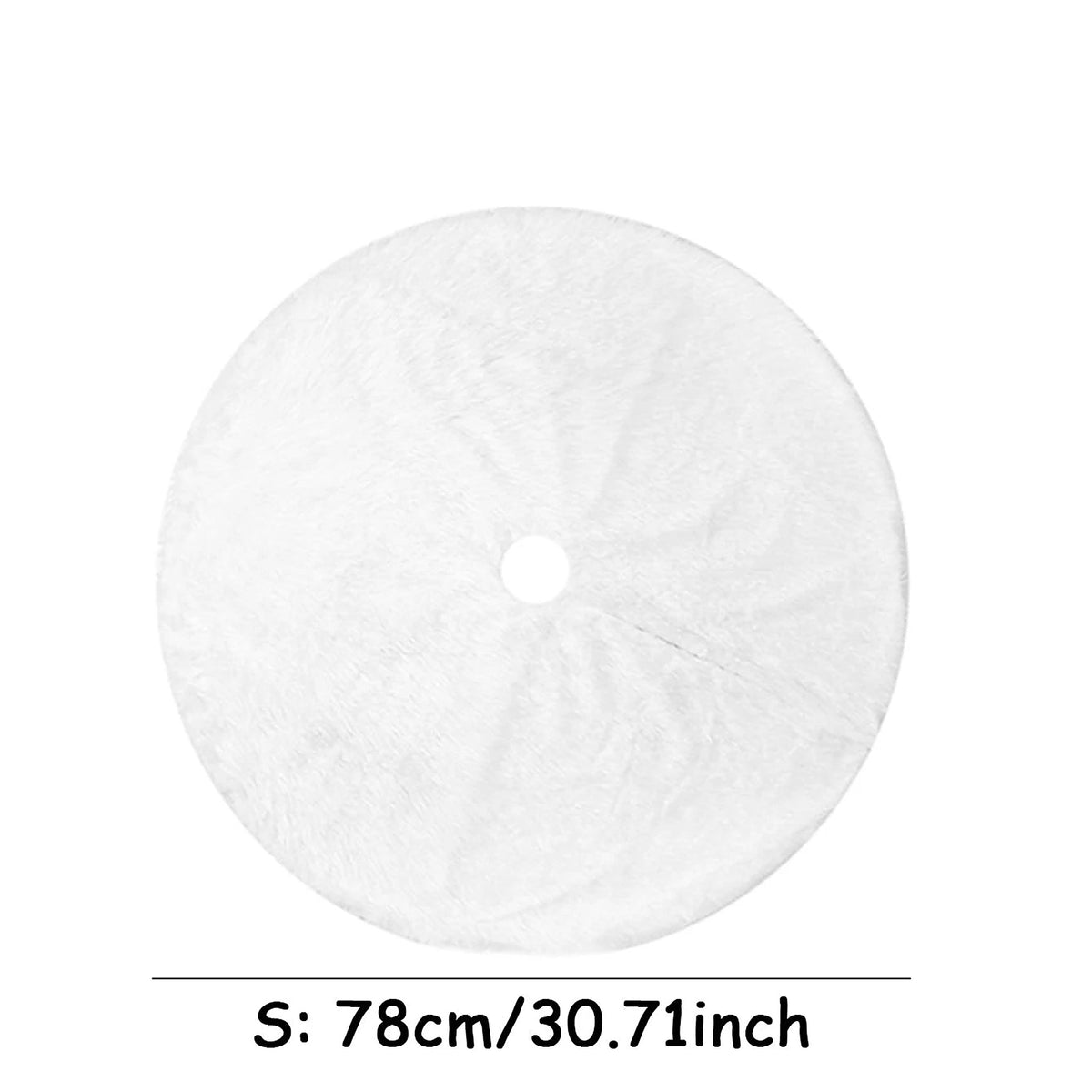 White plush tree skirt, 78 cm (30.7 in)