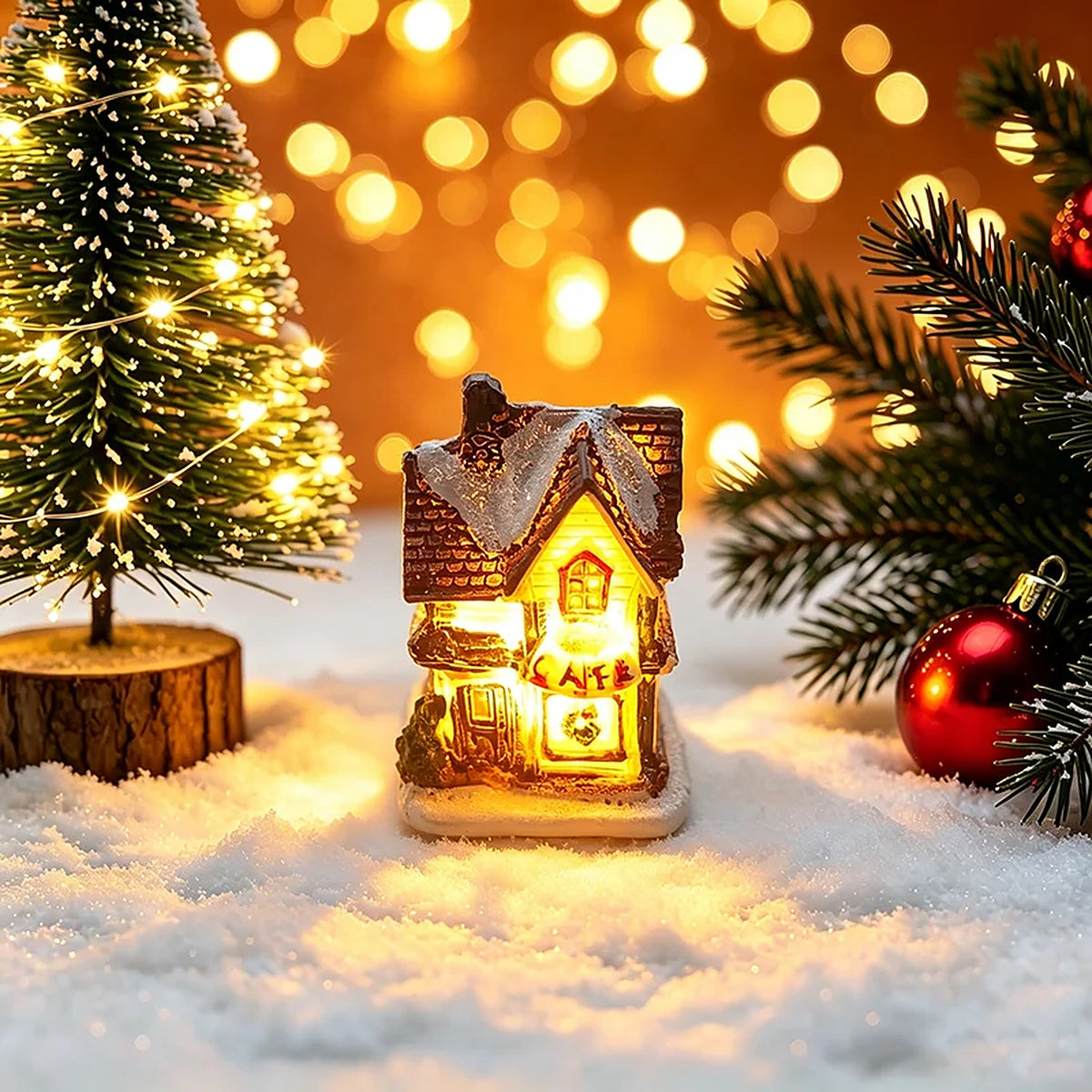 Mini cottage light-up village house