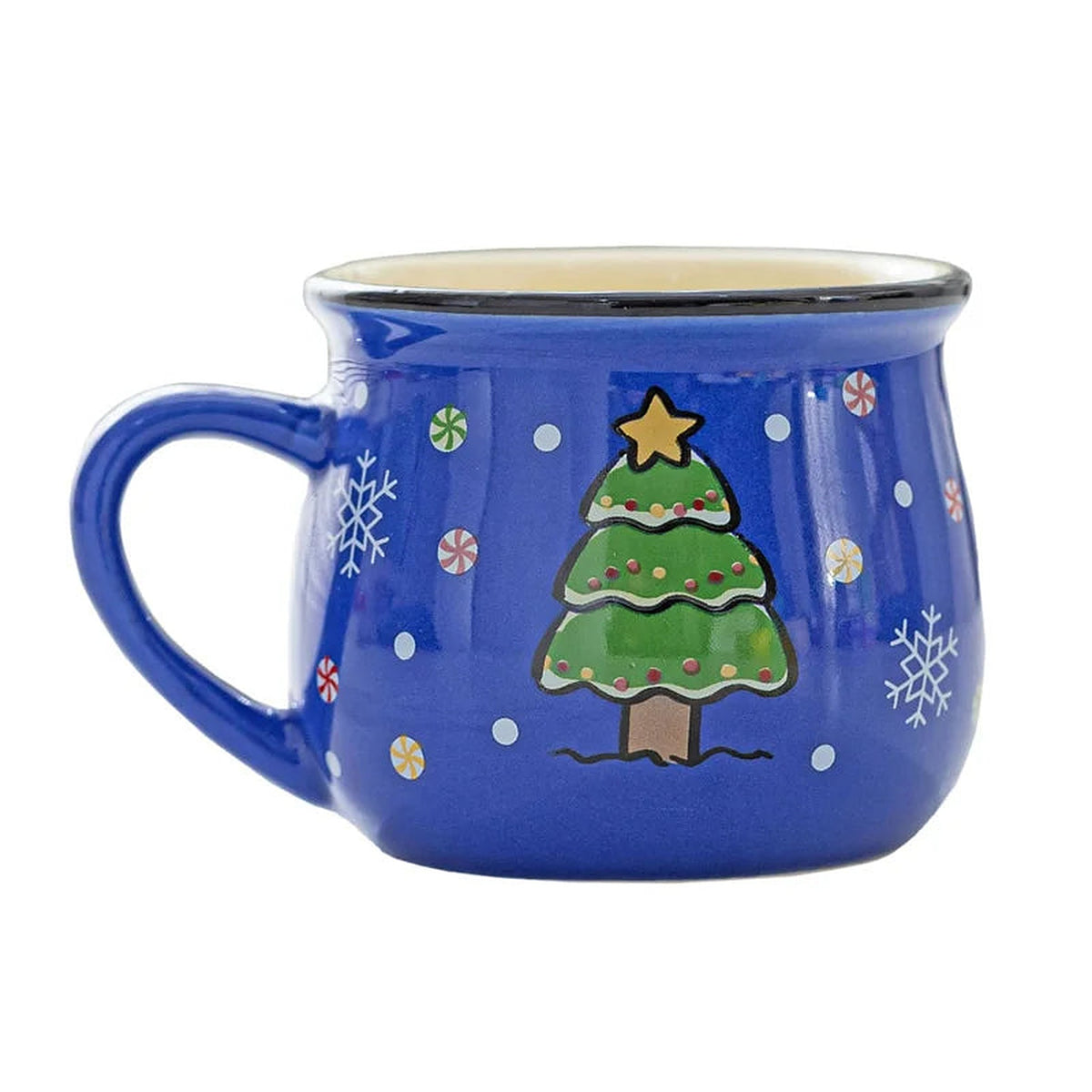 Blue Christmas tree ceramic Christmas mug