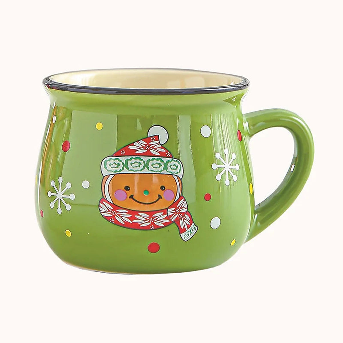 Green bear in winter hat ceramic Christmas mug