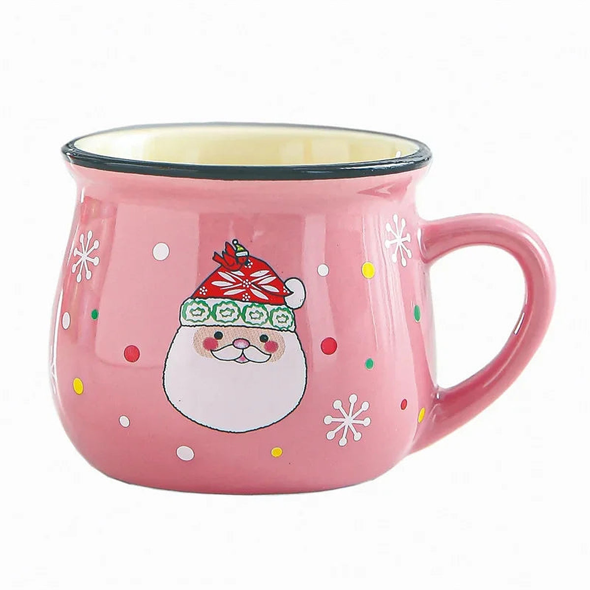 Pink Santa ceramic Christmas mug