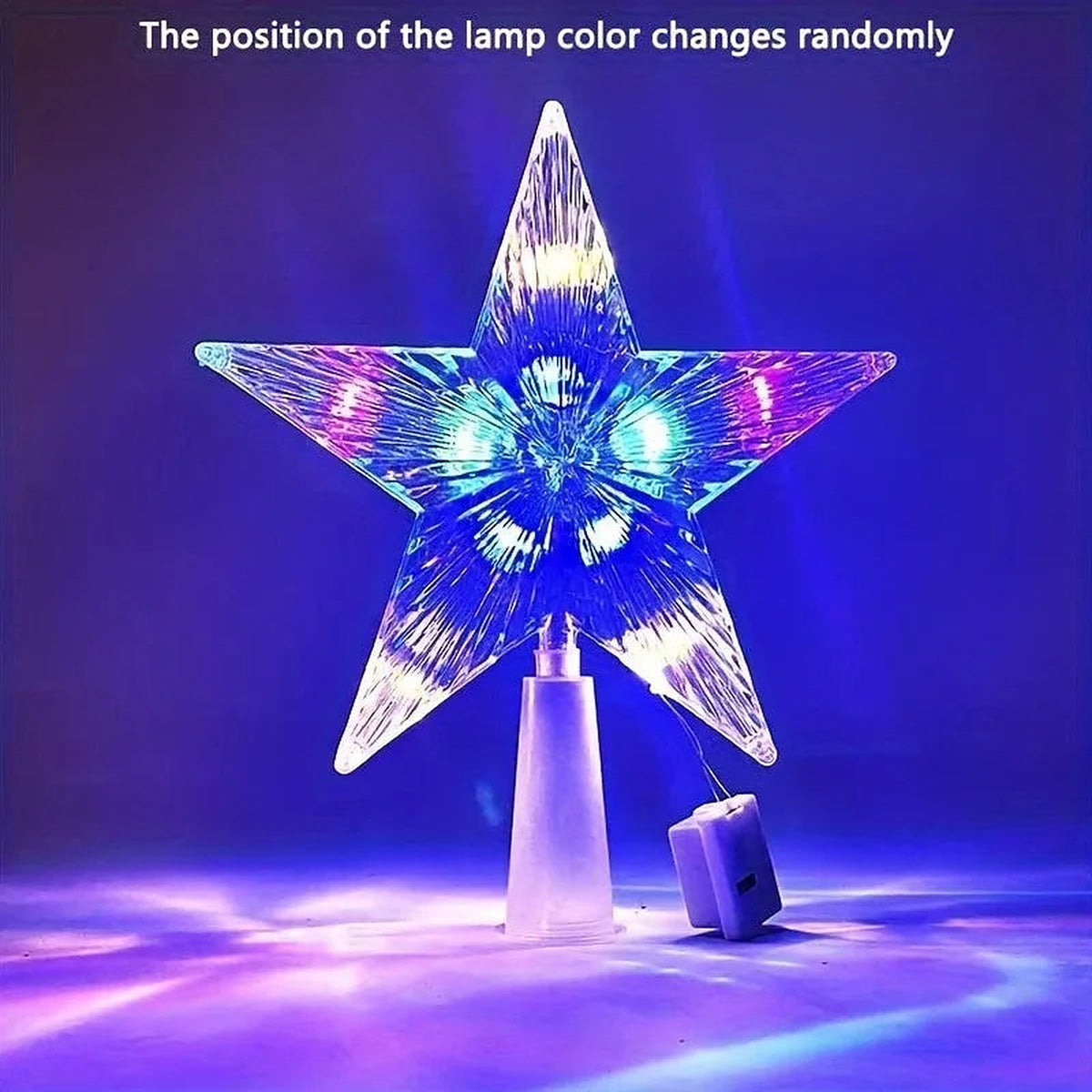 Star tree topper with color-changing lights