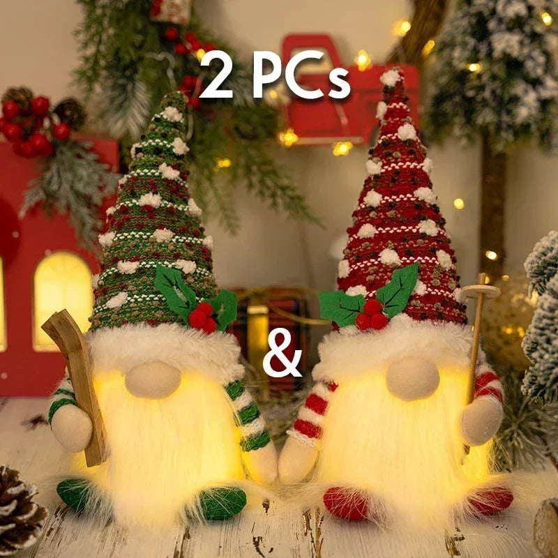 Glowing Christmas Gnome – Knitted LED Light-Up Holiday Decor
