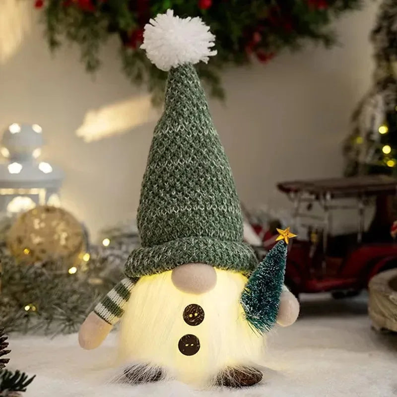 Glowing Christmas Gnome – Knitted LED Light-Up Holiday Decor