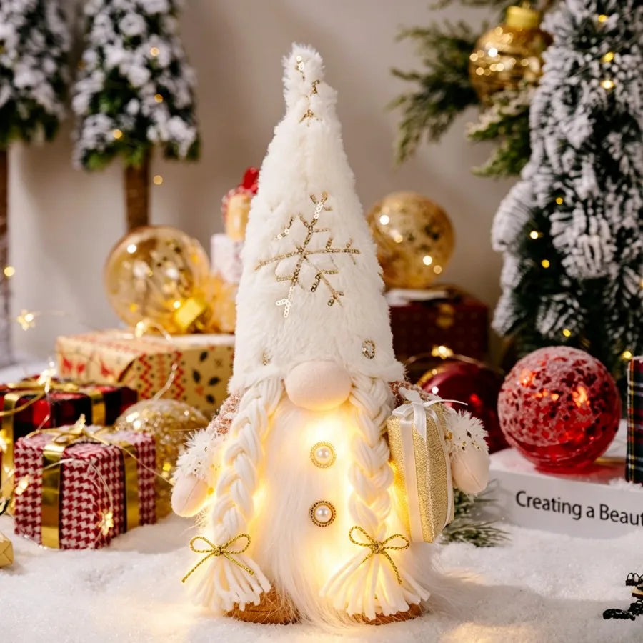 Glowing Christmas Gnome – Knitted LED Light-Up Holiday Decor