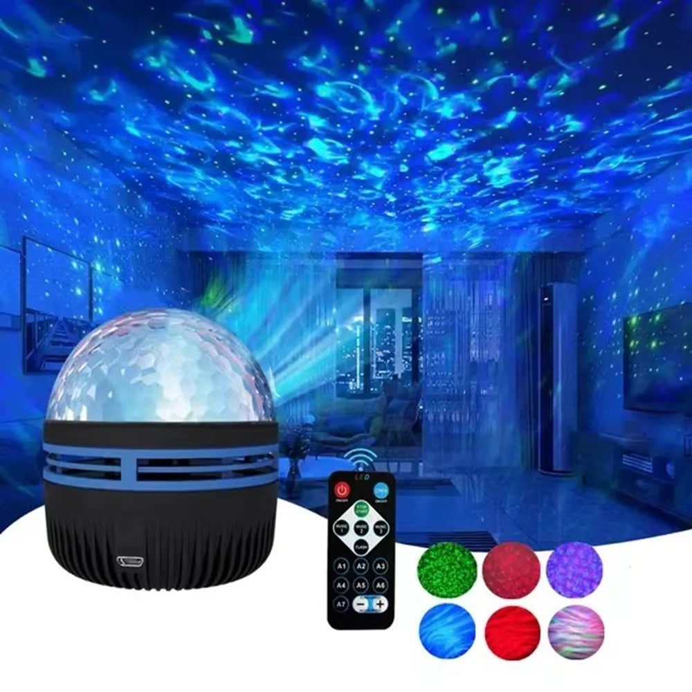 Galaxy Aurora Star Projector – Northern Lights Night Light with Remote