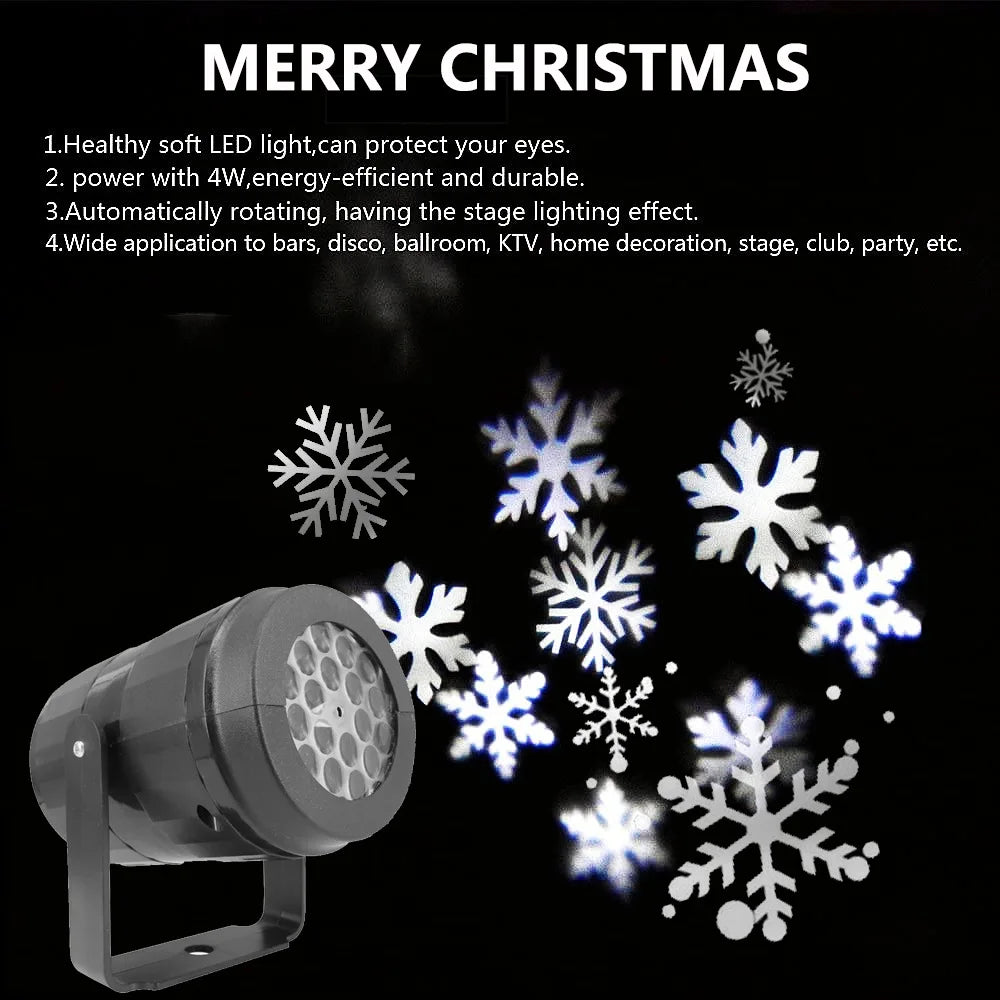 Snowflake Projector Light – Indoor & Outdoor Falling Snow Christmas Light
