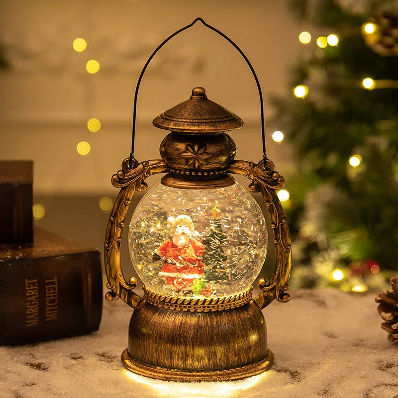 Musical Snow Globe Lantern – Light-Up Christmas Music Box with Swirling Glitter