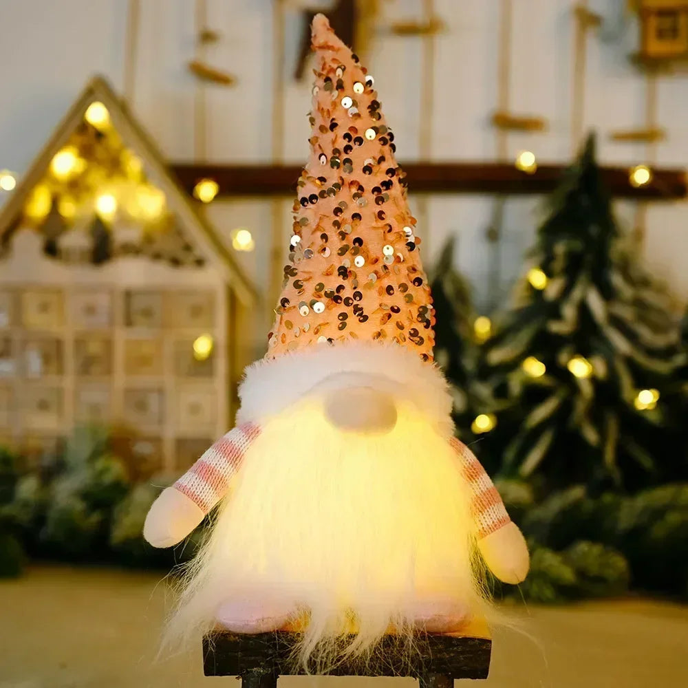 Glowing Christmas Gnome – Knitted LED Light-Up Holiday Decor