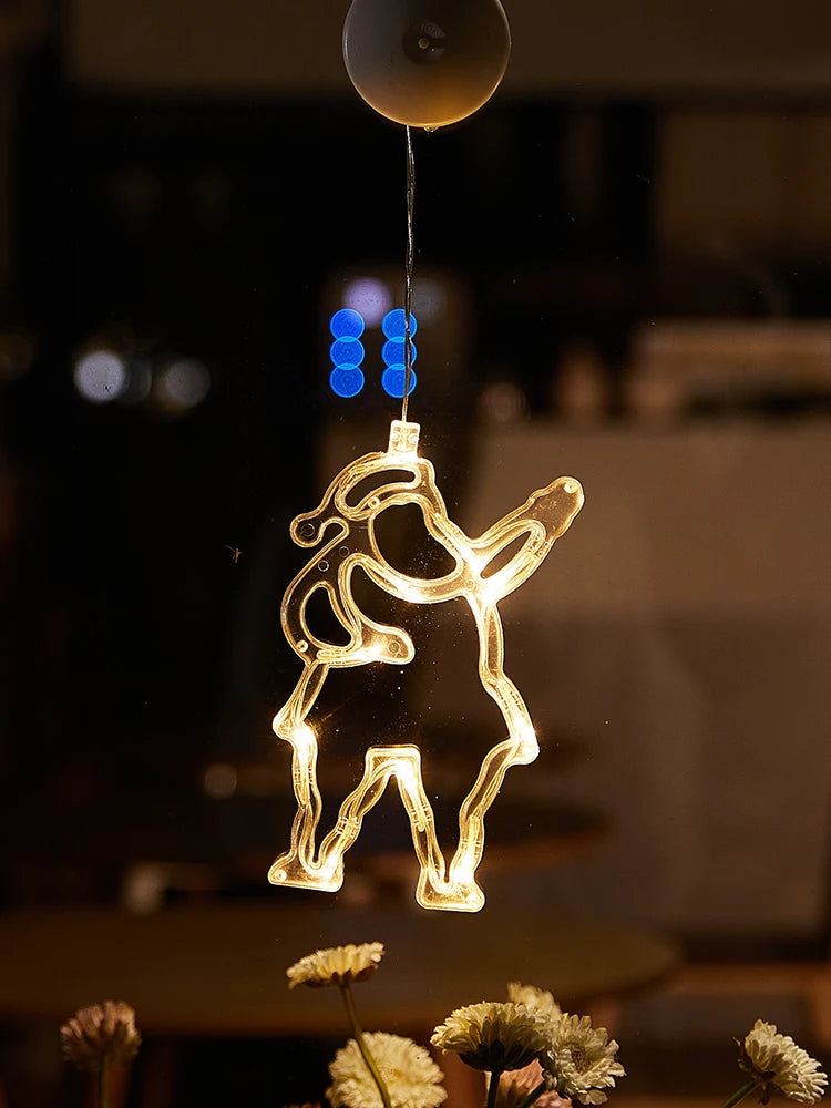 Christmas Window Lights – LED Silhouette Suction Cup Decorations