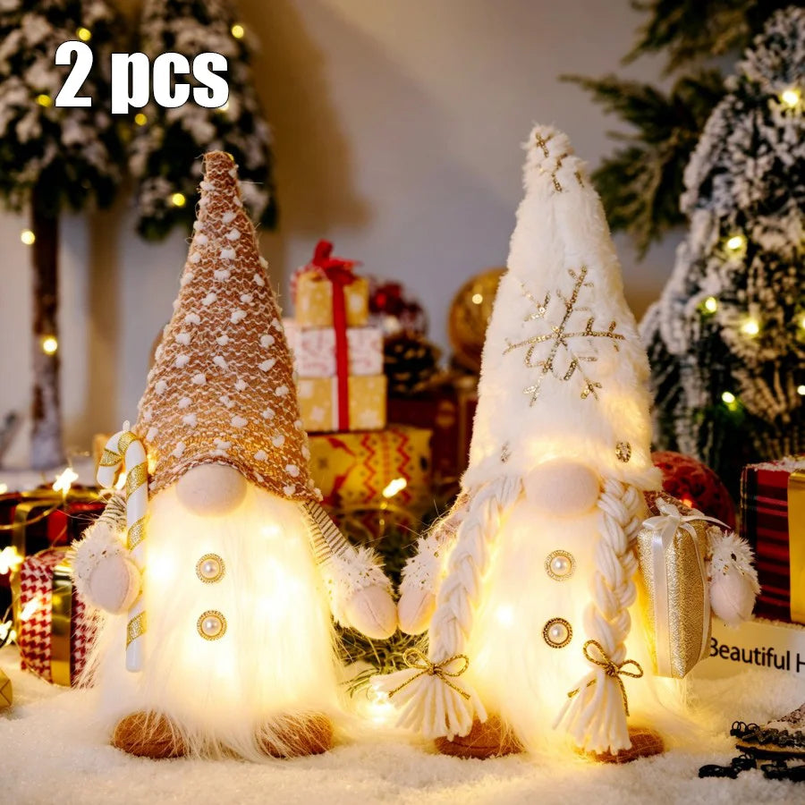 Glowing Christmas Gnome – Knitted LED Light-Up Holiday Decor