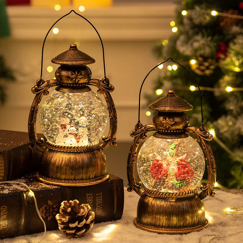 Musical Snow Globe Lantern – Light-Up Christmas Music Box with Swirling Glitter