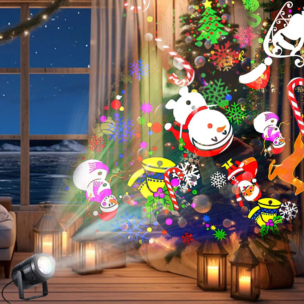 Christmas Pattern Projector – 16 Festive Scenes for House & Living Room