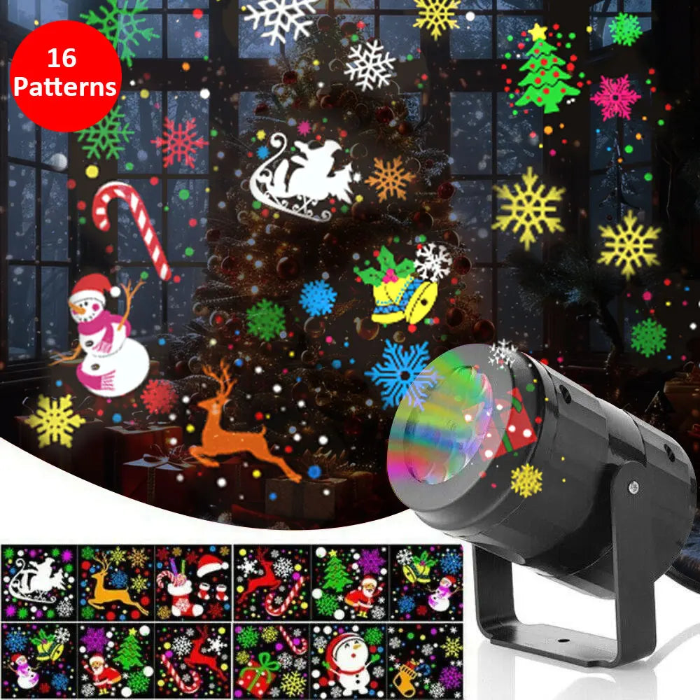 Christmas Pattern Projector – 16 Festive Scenes for House & Living Room