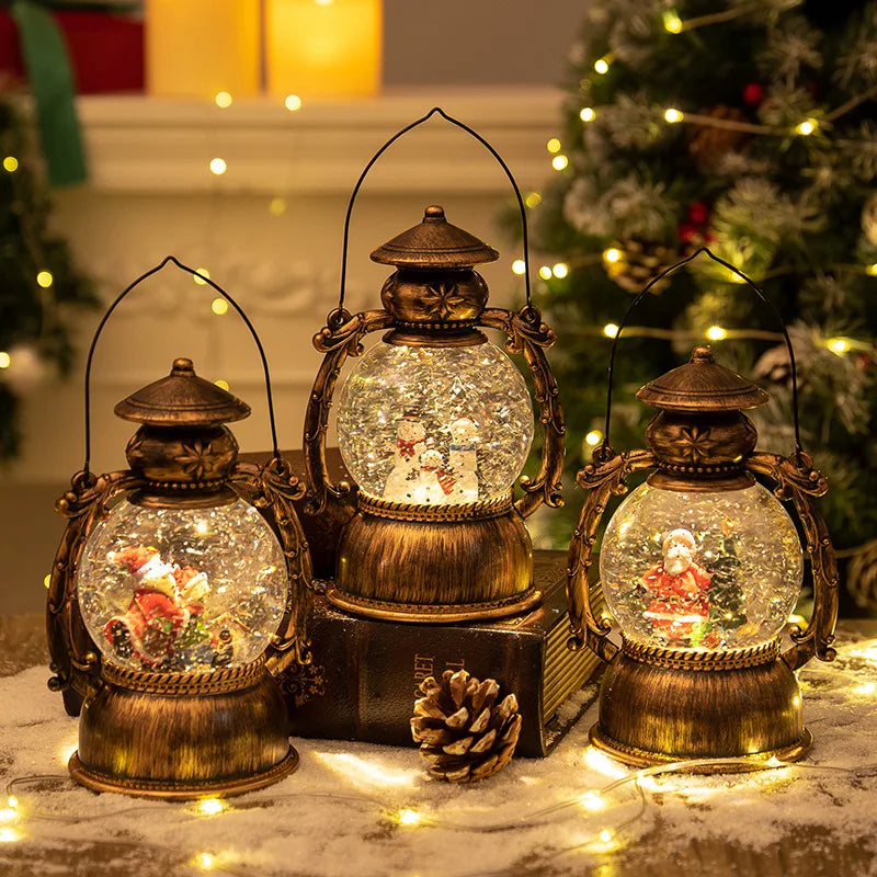 Musical Snow Globe Lantern – Light-Up Christmas Music Box with Swirling Glitter