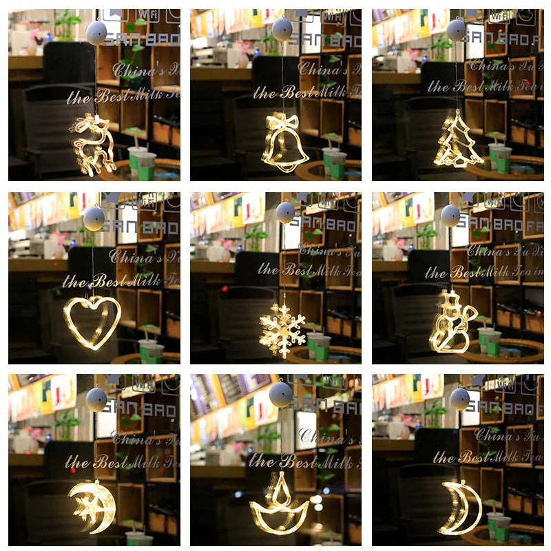 Christmas Window Lights – LED Silhouette Suction Cup Decorations