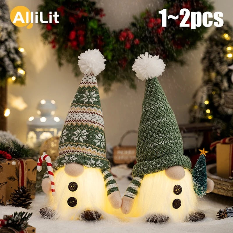Glowing Christmas Gnome – Knitted LED Light-Up Holiday Decor