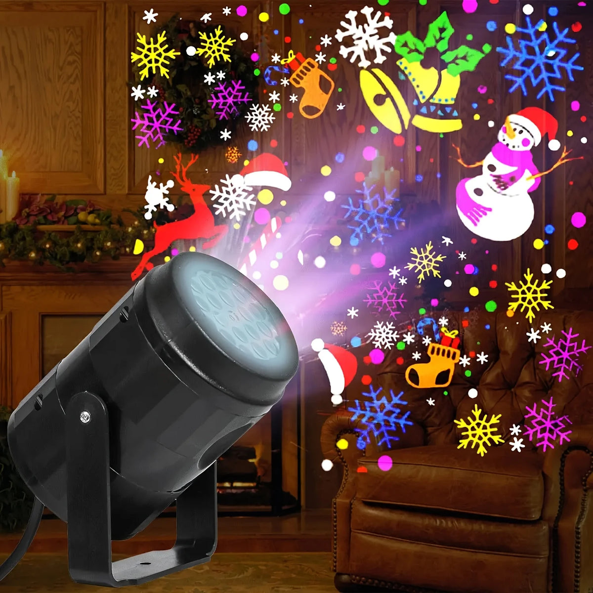 Christmas Pattern Projector – 16 Festive Scenes for House & Living Room
