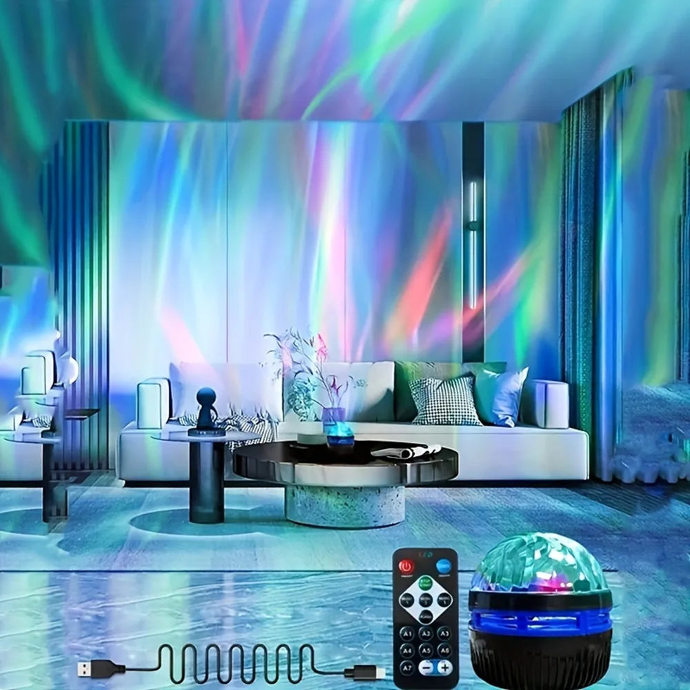 Galaxy Aurora Star Projector – Northern Lights Night Light with Remote