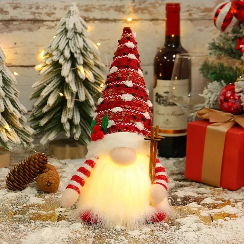 Glowing Christmas Gnome – Knitted LED Light-Up Holiday Decor