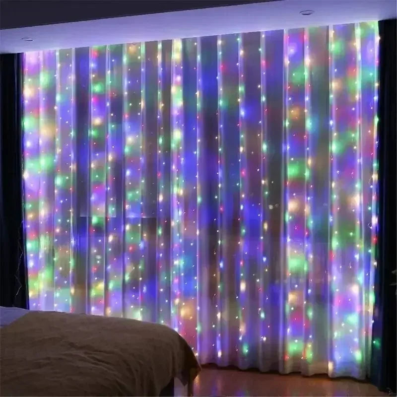 LED Curtain Fairy Lights – 3m Warm White Window Lights with Remote