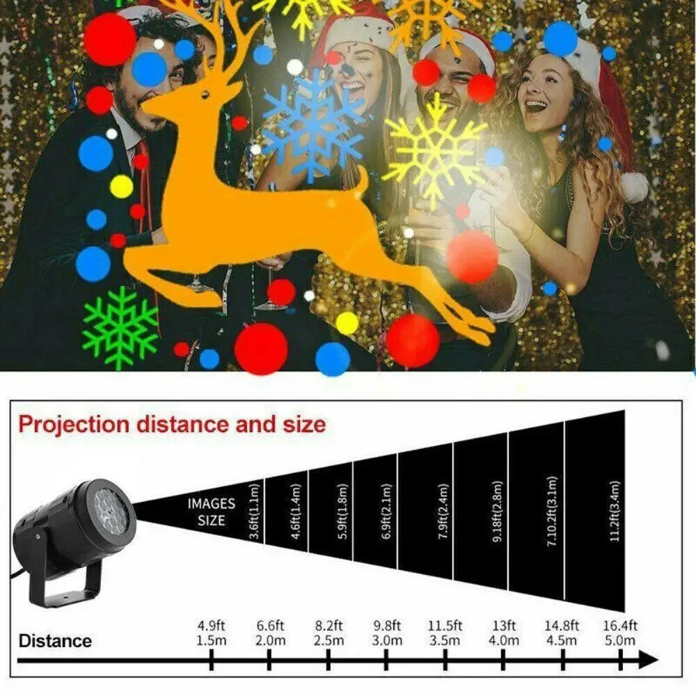 Christmas Pattern Projector – 16 Festive Scenes for House & Living Room