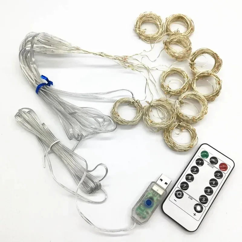 LED Curtain Fairy Lights – 3m Warm White Window Lights with Remote