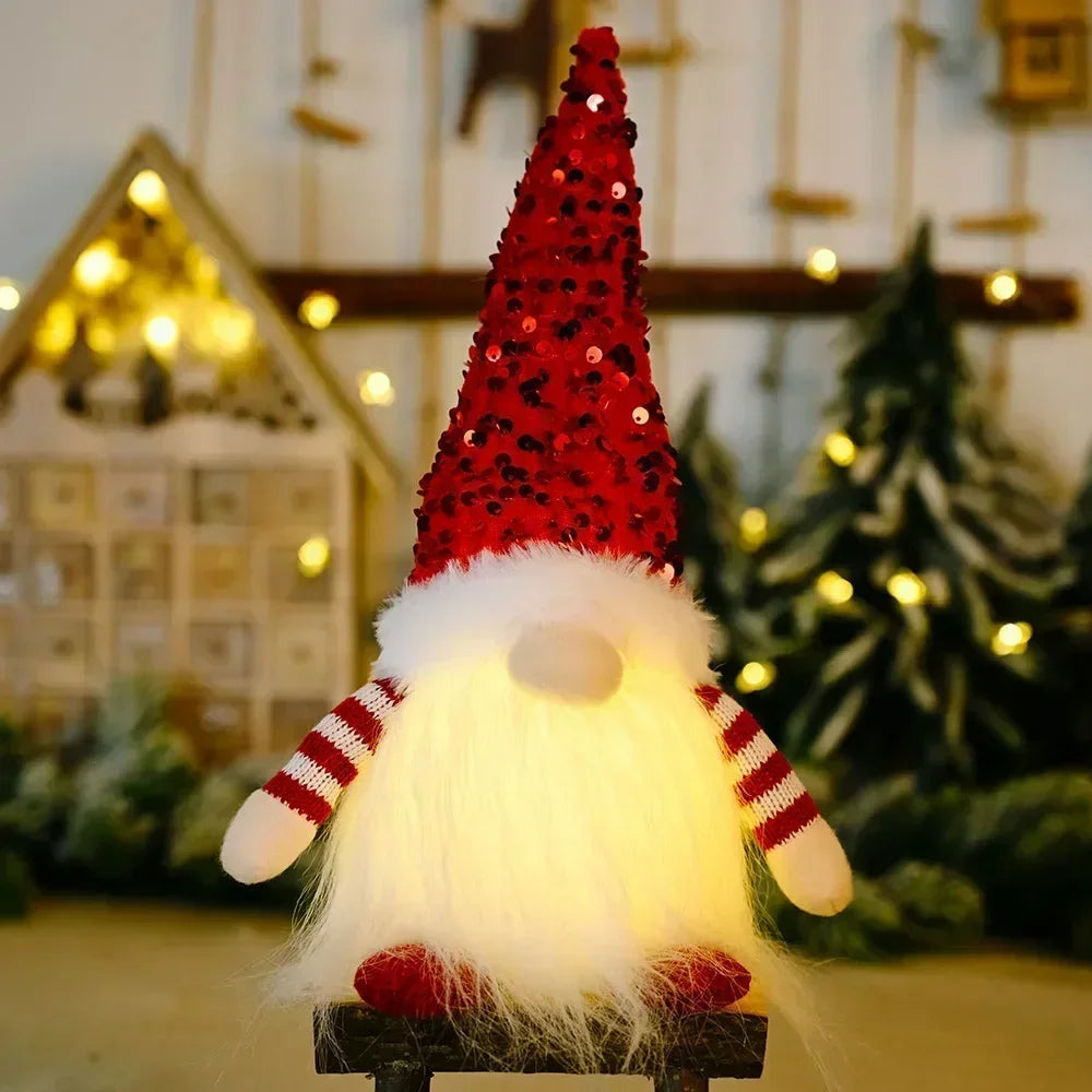 Glowing Christmas Gnome – Knitted LED Light-Up Holiday Decor