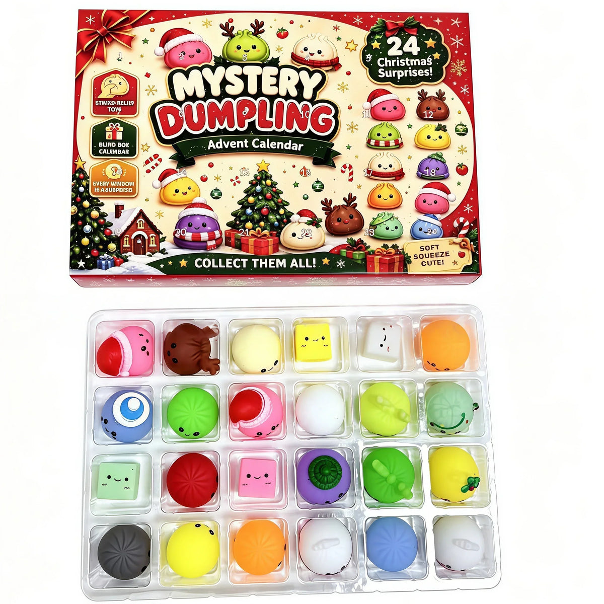 Countdown to Christmas Dumpling Advent Calendar – 24 Squishy Surprises
