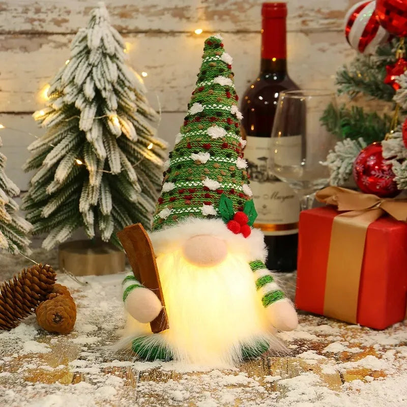 Glowing Christmas Gnome – Knitted LED Light-Up Holiday Decor