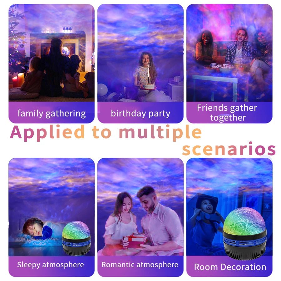 Galaxy Aurora Star Projector – Northern Lights Night Light with Remote