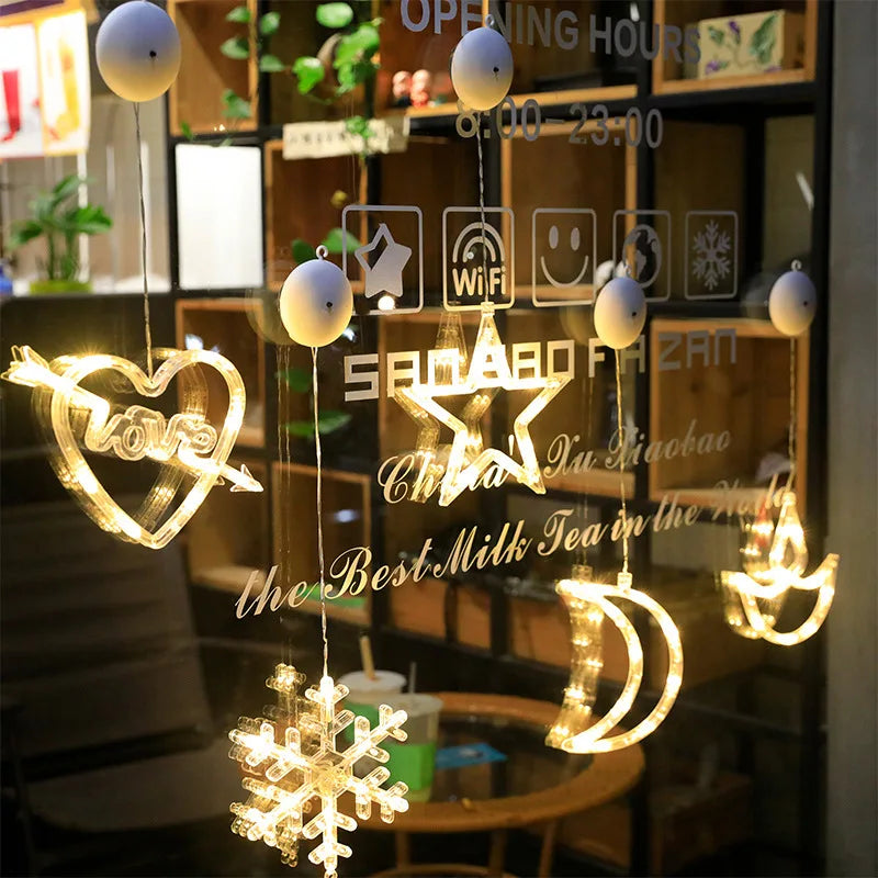 Christmas Window Lights – LED Silhouette Suction Cup Decorations