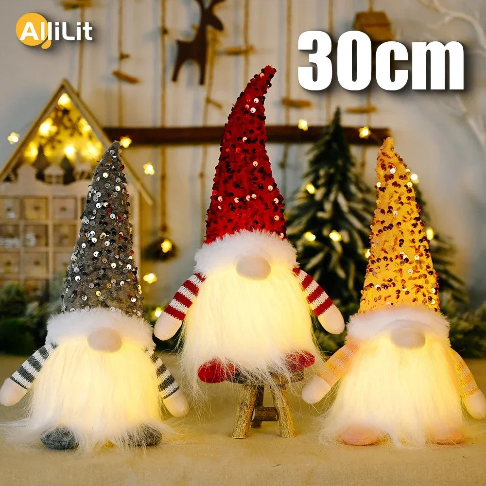 Glowing Christmas Gnome – Knitted LED Light-Up Holiday Decor