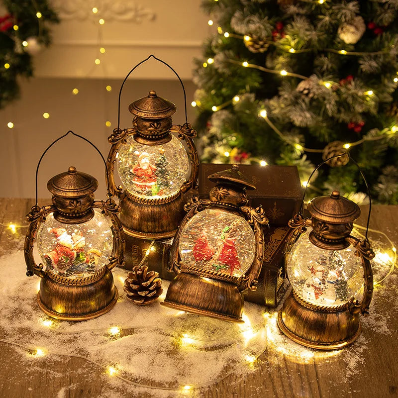 Musical Snow Globe Lantern – Light-Up Christmas Music Box with Swirling Glitter